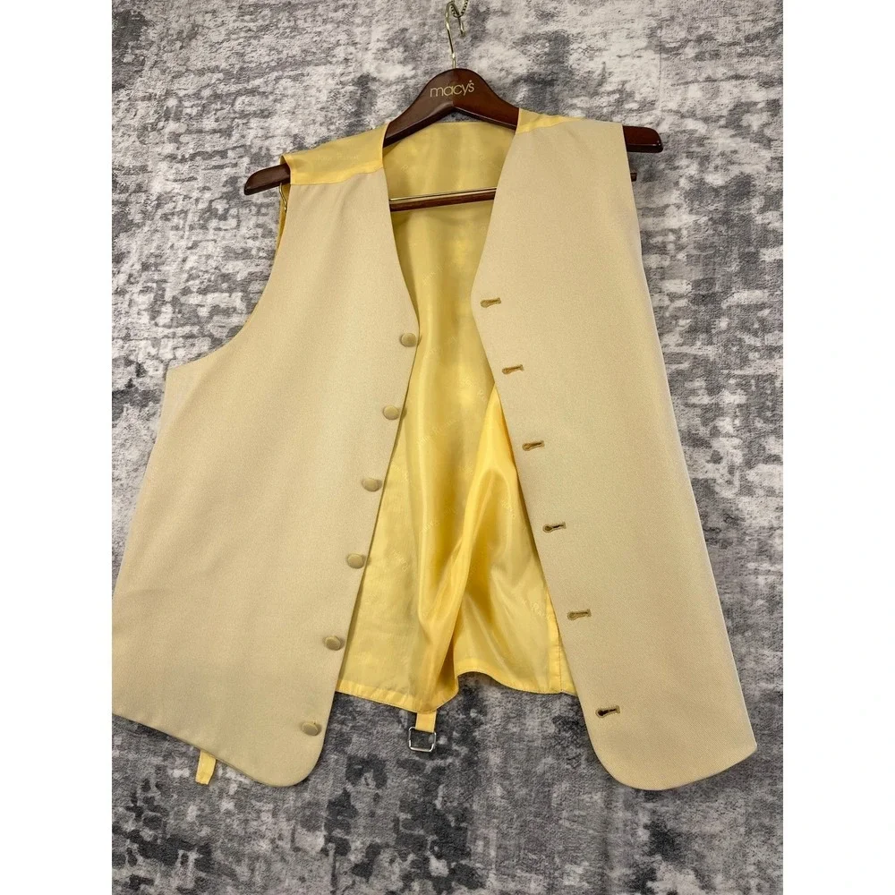 John‎ Raphael Platinum Men's 46L 38x32 Yellow Plaid 3 Piece Suit Milano Elegant